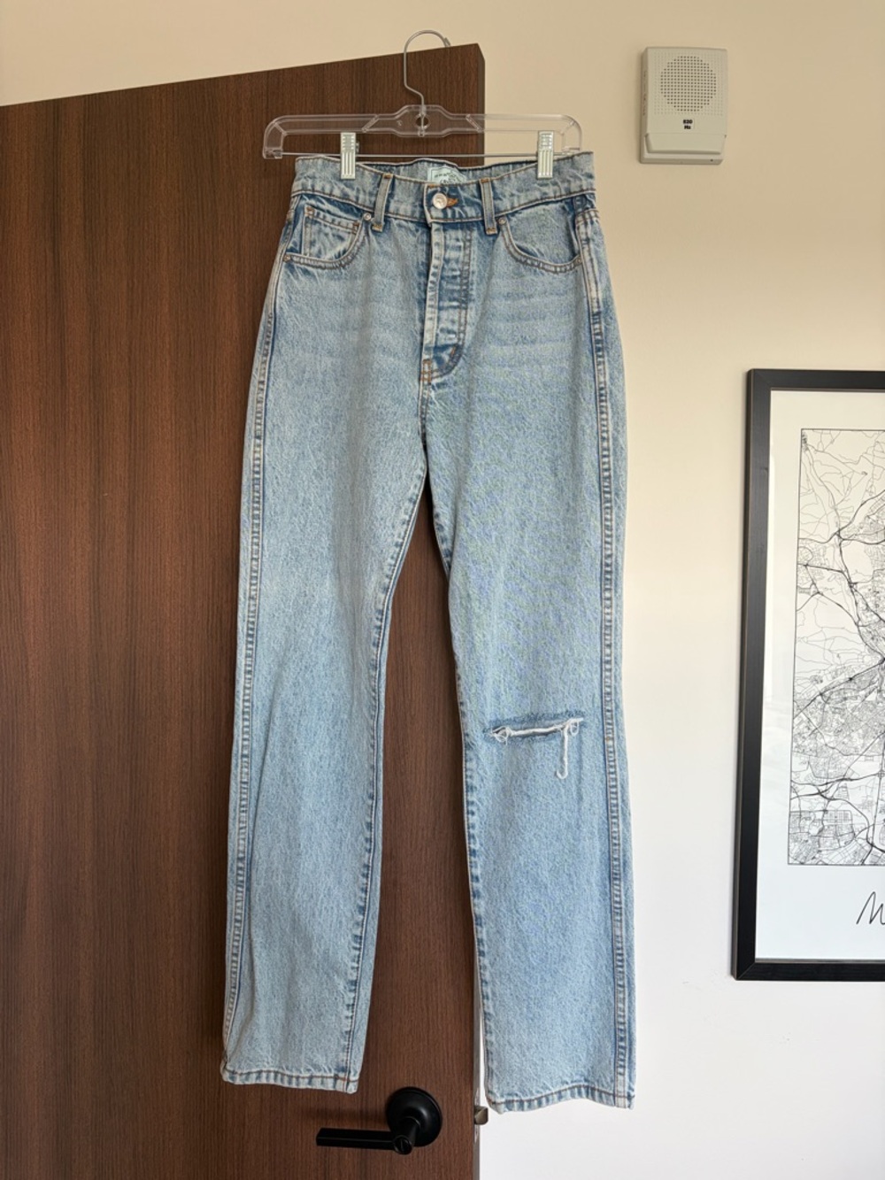 REVICE Light Blue Straight Leg High-Rise Jeans